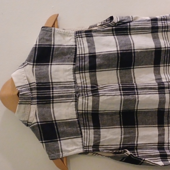 5 For $20 Ralph Lauren Linen Sleeveless Dress Shirt Plaid Tartan Chambray Top - Picture 5 of 9